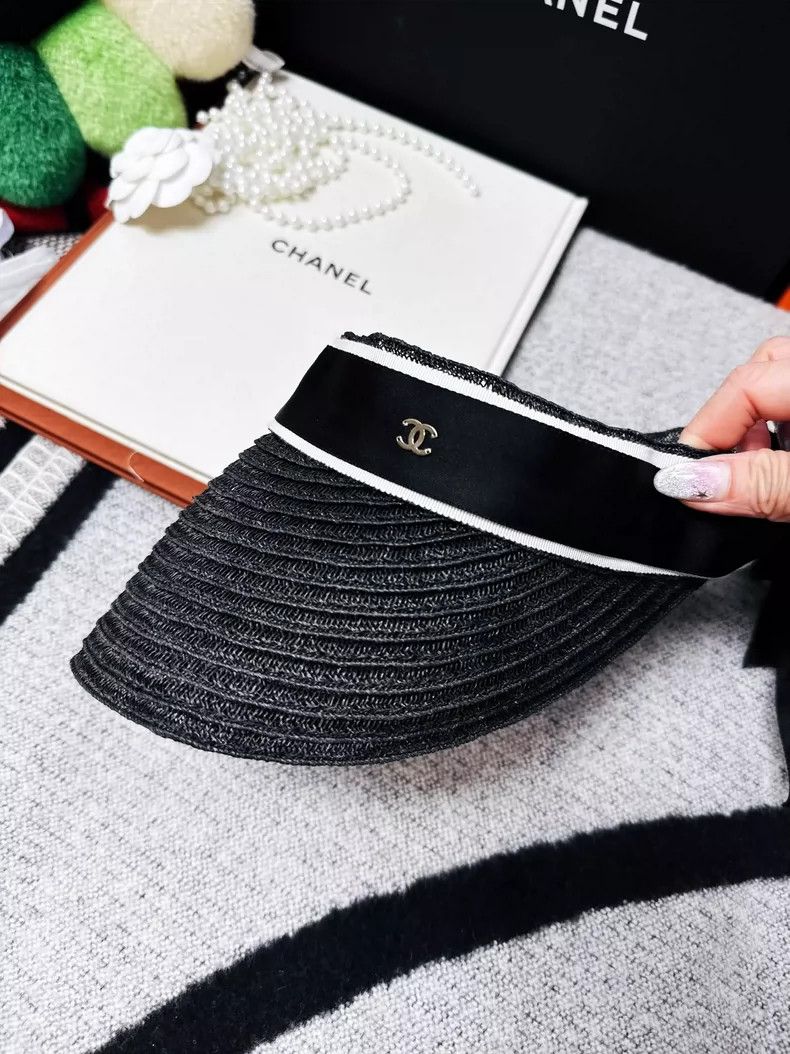 Chanel Chanel Black Summer Sun Hat Style Size ONE SIZE - 3 Thumbnail
