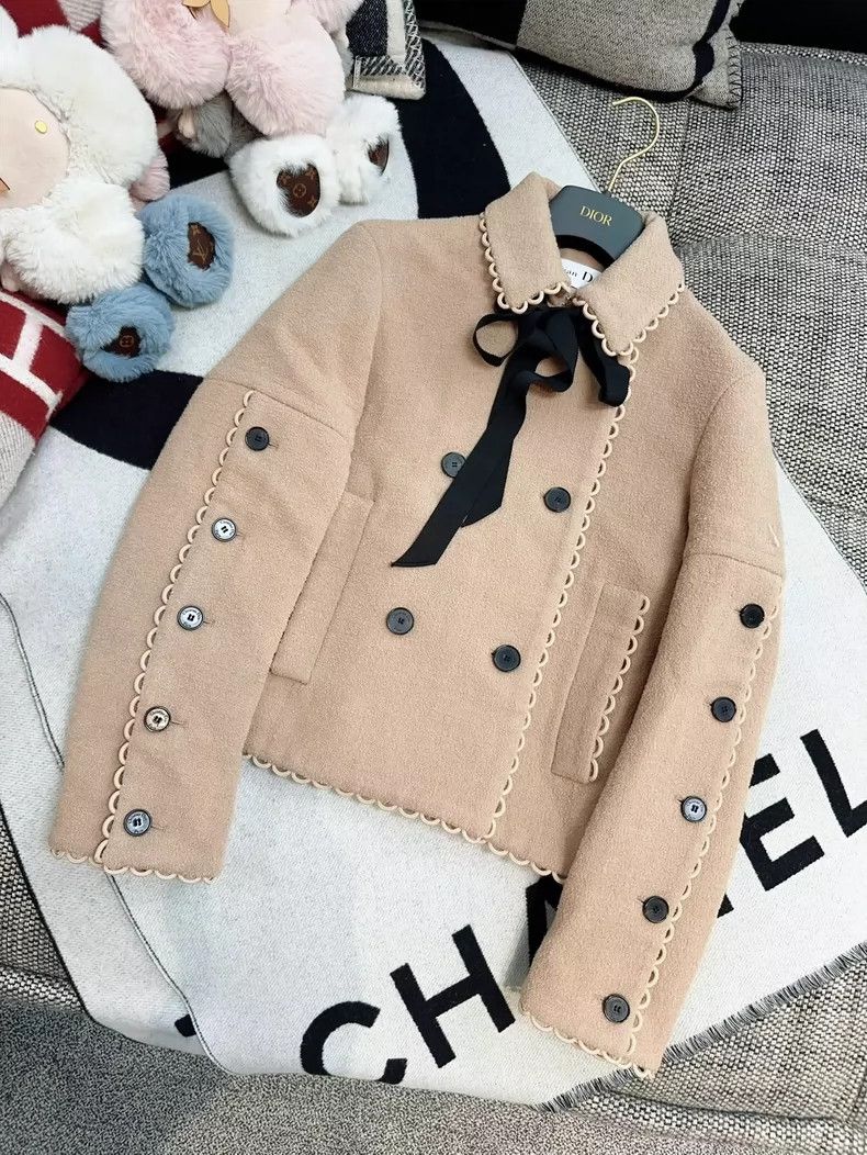 Dior Dior Khaki Bow Tie Double-Breasted Jacket Size S / US 4 / IT 40 - 3 Thumbnail