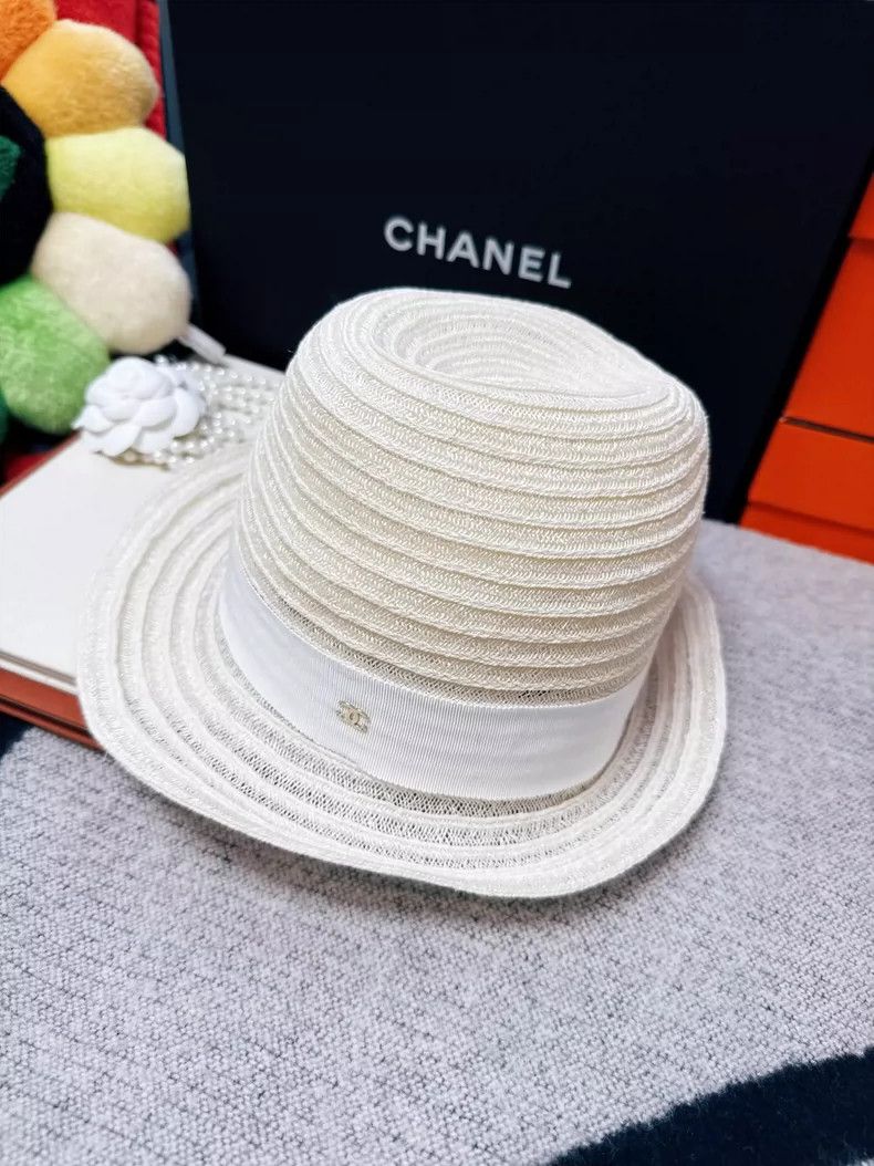 Chanel Chanel Narrow-Brim Sun Hat in Cream Color Size ONE SIZE - 7 Thumbnail