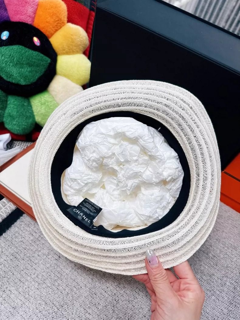 Chanel Chanel Narrow-Brim Sun Hat in Cream Color Size ONE SIZE - 3 Thumbnail