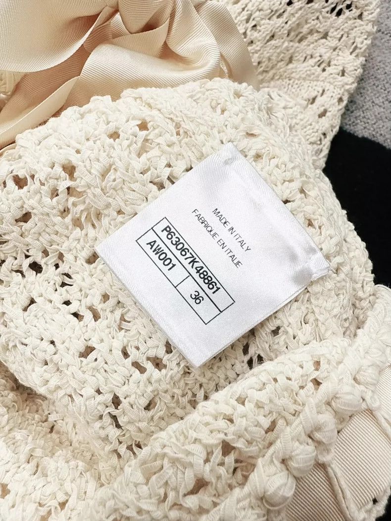 Chanel Chanel Cream Color Knit Cardigan with Bow Size S / US 4 / IT 40 - 8 Thumbnail