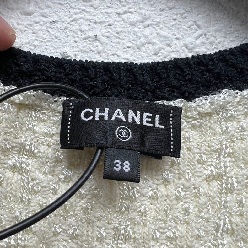 Chanel Chanel Black and White Sleeveless Knit Dress Size M / US 6-8 / IT 42-44 - 3 Thumbnail