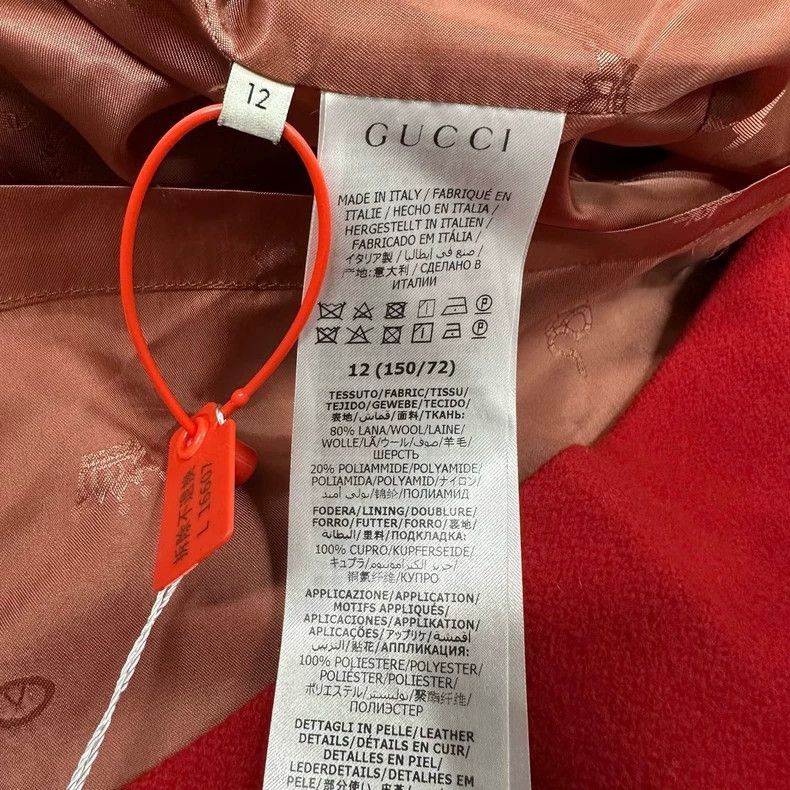 Gucci Gucci Limited Edition Red Wool Coat Size L / US 10 / IT 46 - 8 Thumbnail