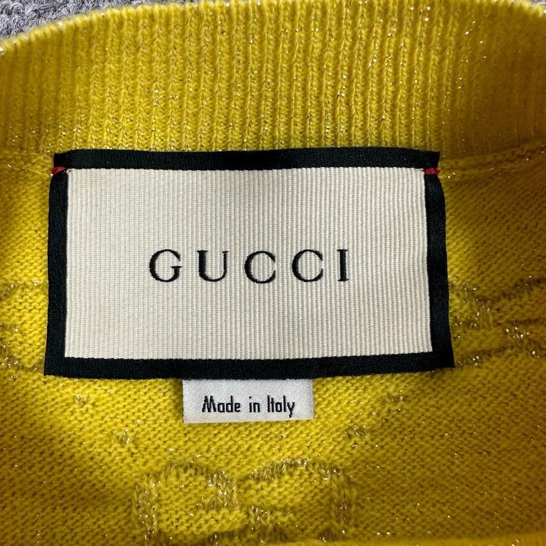 Gucci Gucci Yellow Printed Short Sleeve Knit Top Size XS / US 0-2 / IT 36-38 - 4 Thumbnail