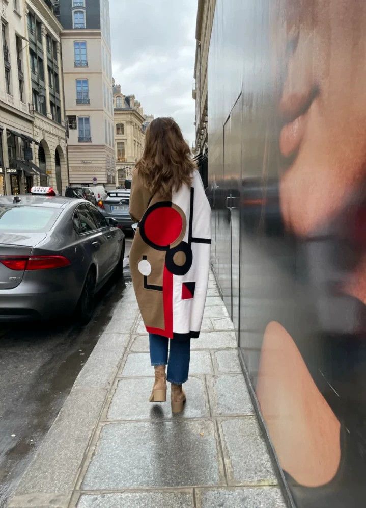 Dior Dior Colorful Geometric Wool Cashmere Coat Size S / US 4 / IT 40 - 2 Thumbnail
