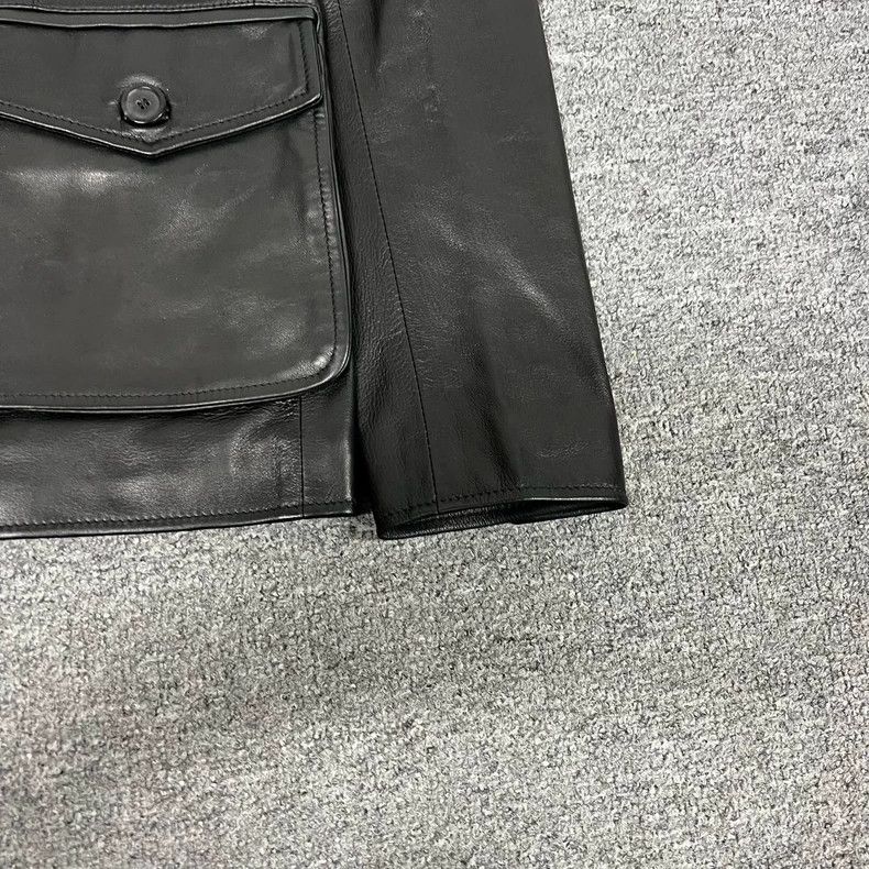 Dior Dior Black Leather Coat with Belt Size L / US 10 / IT 46 - 3 Thumbnail