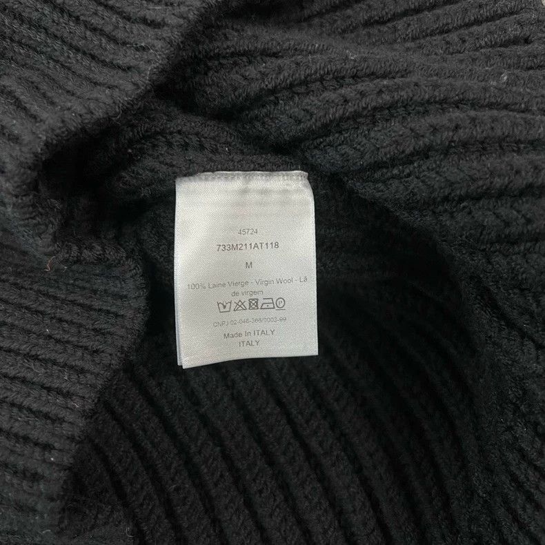 Dior Long Black Zip-Up Wool Knit Coat Size M / US 6-8 / IT 42-44 - 6 Thumbnail