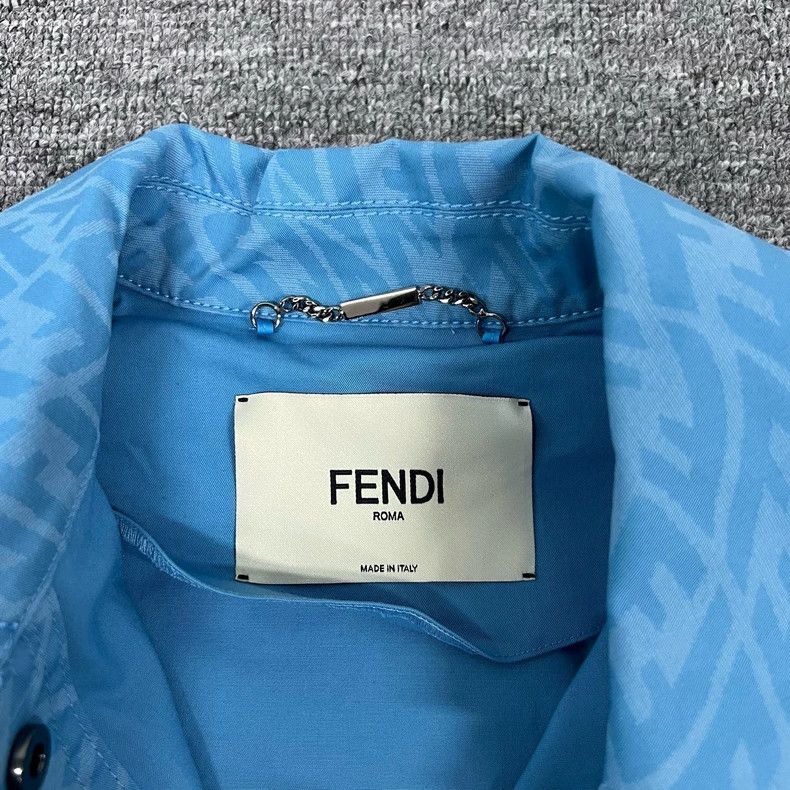Fendi Fendi Blue Patterned Oversized Jacket Size M / US 6-8 / IT 42-44 - 4 Thumbnail