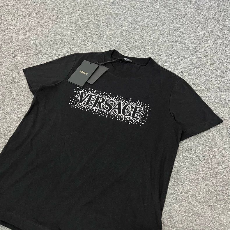 Versace Versace Logo Short Sleeve T-Shirt with Rhinestones Size S / US 4 / IT 40 - 2 Thumbnail