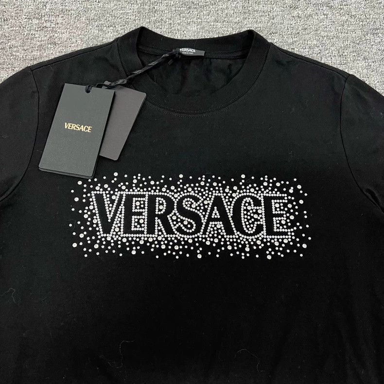 Versace Versace Logo Short Sleeve T-Shirt with Rhinestones Size S / US 4 / IT 40 - 4 Thumbnail