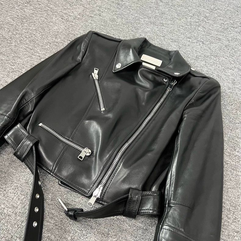 Alexander McQueen Alexander McQueen Short Leather Moto Jacket Size S / US 4 / IT 40 - 3 Thumbnail