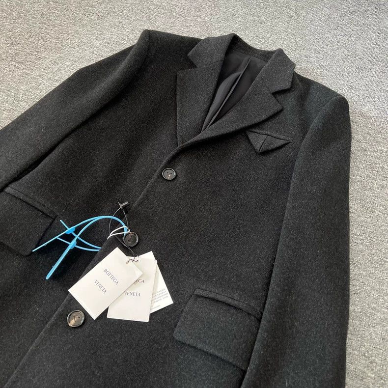 Bottega Veneta Bottega Veneta Wool Coat with Triangle Logo Size M / US 6-8 / IT 42-44 - 3 Thumbnail