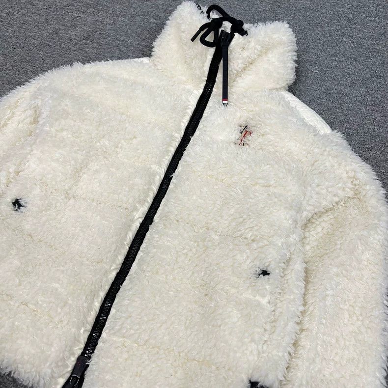 Moncler Moncler White Teddy Fleece Down Jacket Size XS / US 0-2 / IT 36-38 - 3 Thumbnail