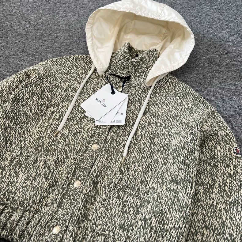 Moncler Moncler Knit Cardigan with Removable Nylon Hood Size L / US 10 / IT 46 - 3 Thumbnail