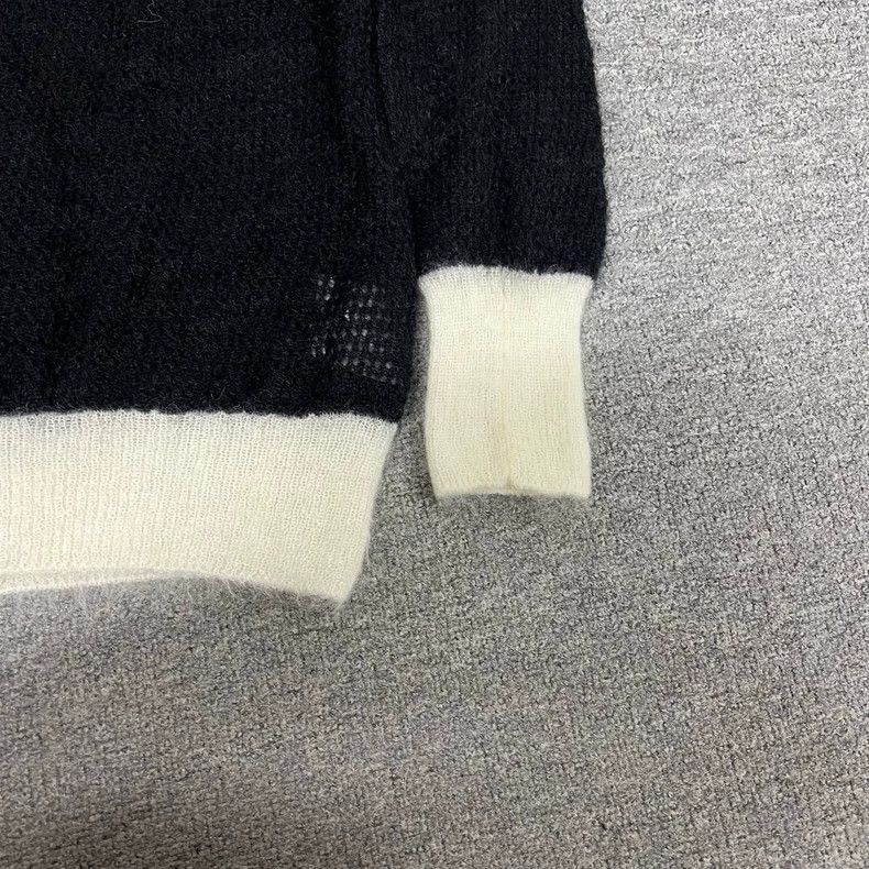 Moncler Moncler Black White Colorblock Knit Sweater Size L / US 10 / IT 46 - 5 Thumbnail
