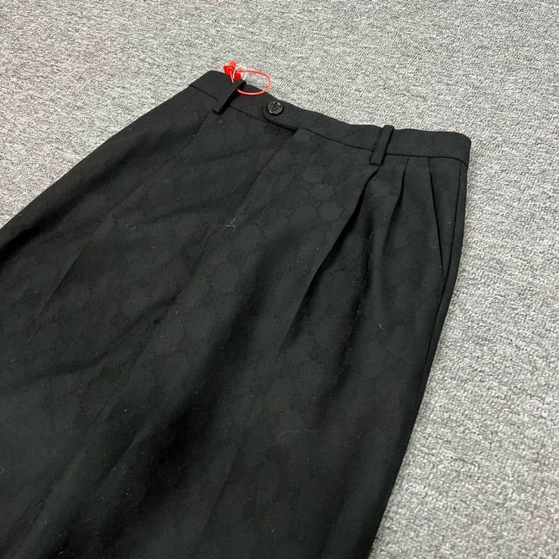 Gucci Gucci Wool Wide-Leg Pants in Black Size 36" / US 14 / IT 50 - 4 Thumbnail
