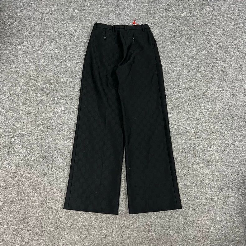 Gucci Gucci Wool Wide-Leg Pants in Black Size 36" / US 14 / IT 50 - 3 Thumbnail