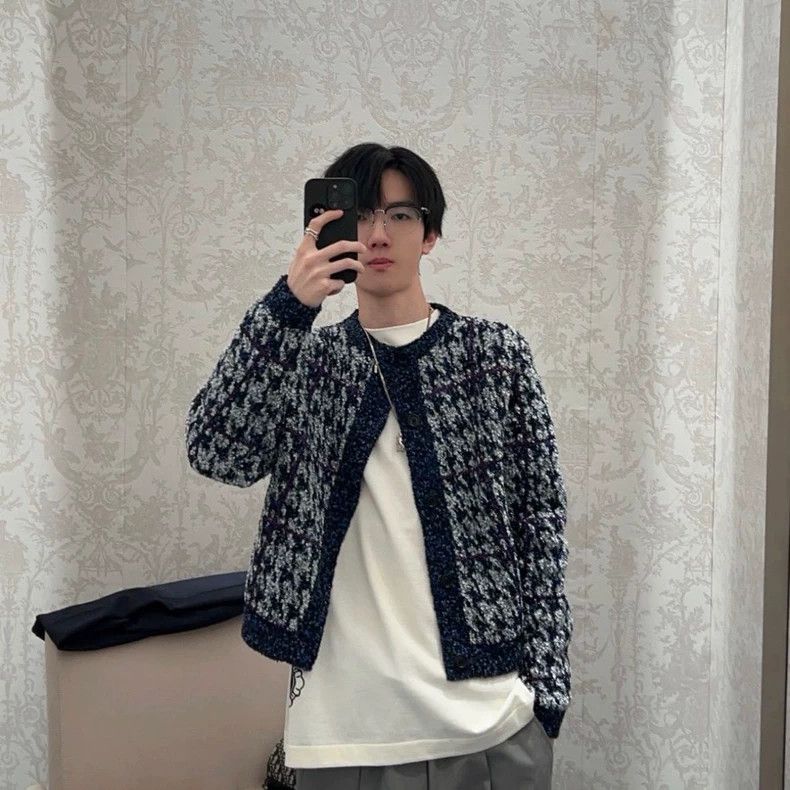Dior Dior Houndstooth Knit Cardigan for Unisex Size M / US 6-8 / IT 42-44 - 3 Thumbnail