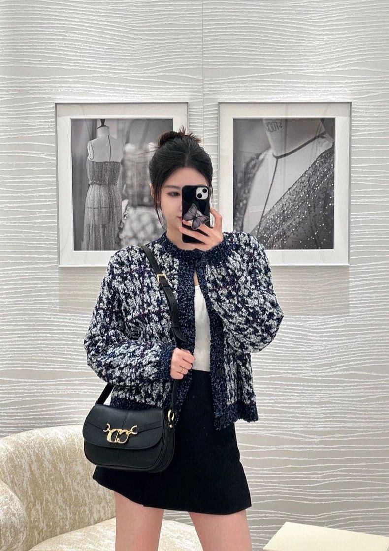 Dior Dior Houndstooth Knit Cardigan for Unisex Size M / US 6-8 / IT 42-44 - 2 Thumbnail