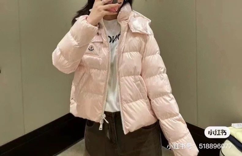 Moncler Moncler Andro Duck Down Jacket in Pink Size S / US 4 / IT 40 - 2 Thumbnail