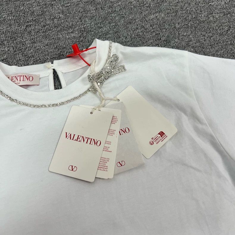 Valentino Valentino Rhinestone Bow Short Sleeve T-Shirt Size S / US 4 / IT 40 - 3 Thumbnail