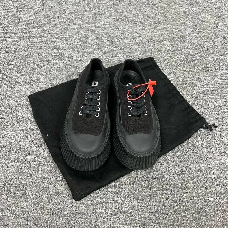 Jil Sander Jil Sander Black Platform Biscuit Shoes Size US 5 / IT 35 - 2 Thumbnail