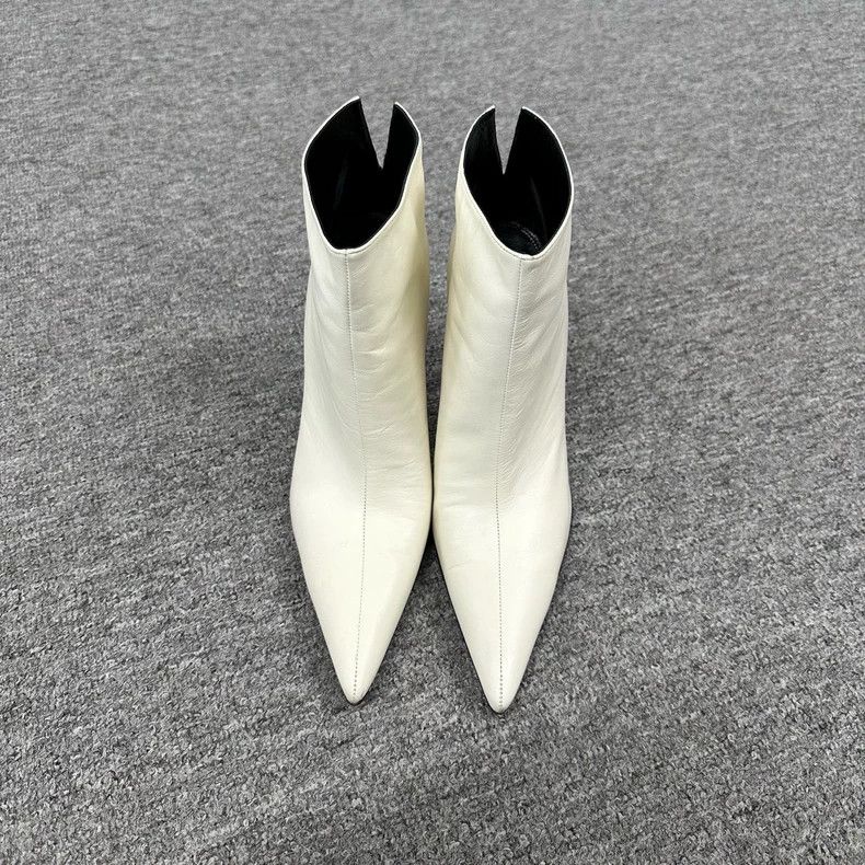 Celine Elegant White High Heel Ankle Boots Size US 8 / IT 38 - 3 Thumbnail