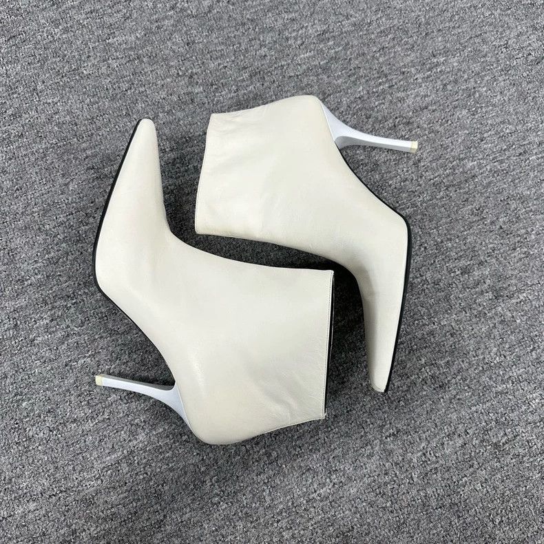 Celine Elegant White High Heel Ankle Boots Size US 8 / IT 38 - 2 Thumbnail