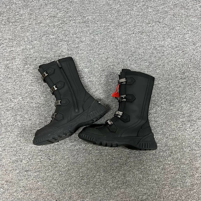 Dior Dior Black Motorcycle Boots with Unique Buckles Size US 6 / IT 36 - 2 Thumbnail