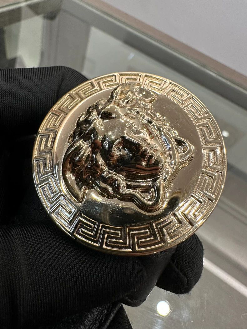 Versace Versace Medusa Logo Black Leather Belt Size ONE SIZE - 5 Thumbnail