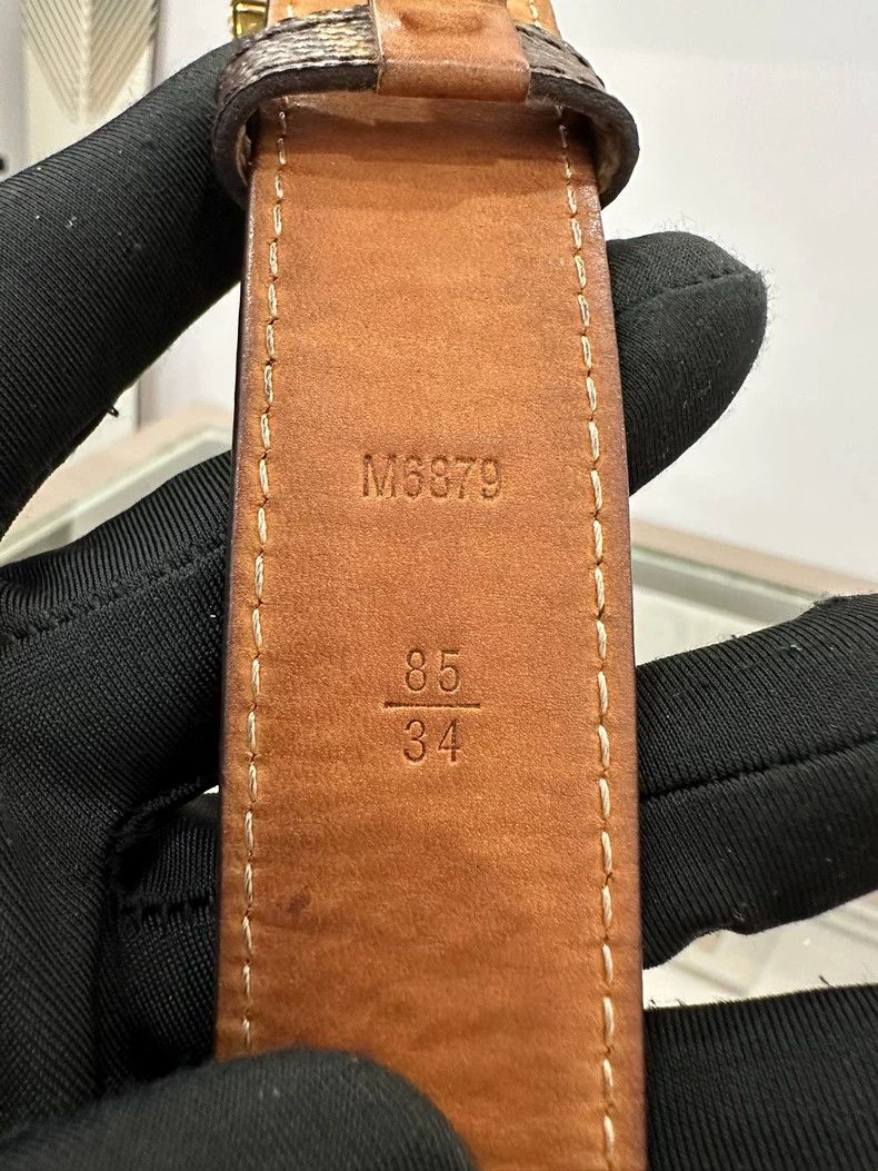 Louis Vuitton Classic Brown LV Monogram Belt with Gold Buckle Size ONE SIZE - 5 Thumbnail