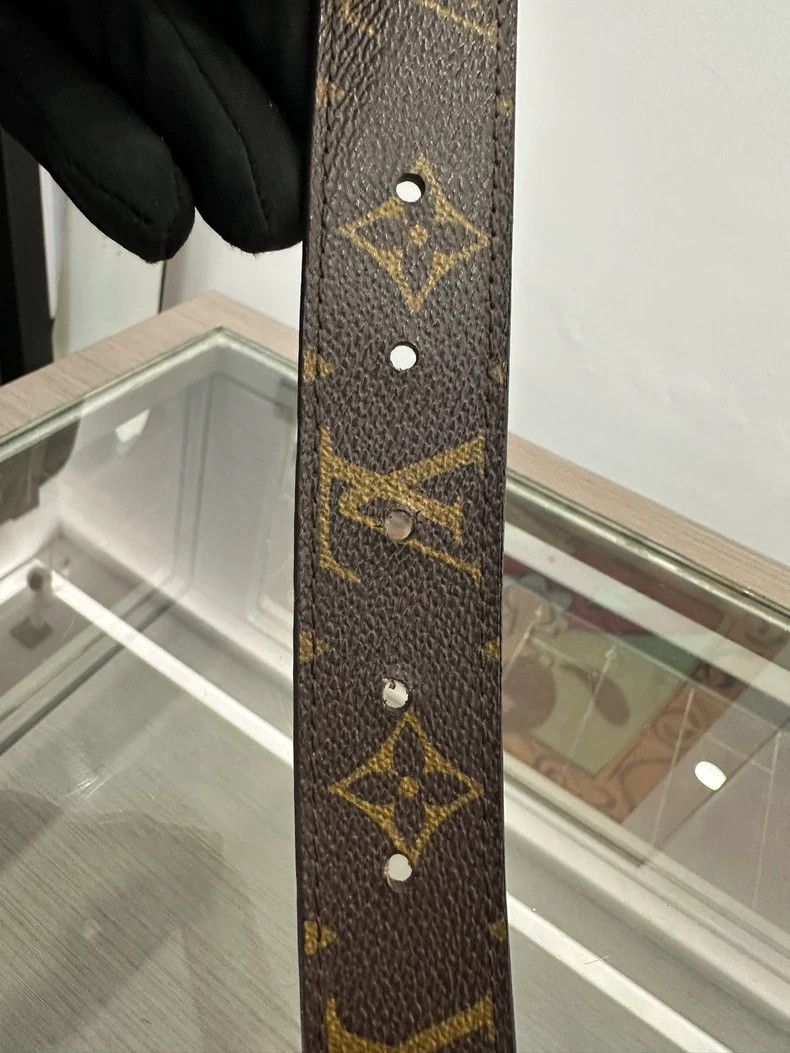 Louis Vuitton Classic Brown LV Monogram Belt with Gold Buckle Size ONE SIZE - 9 Thumbnail