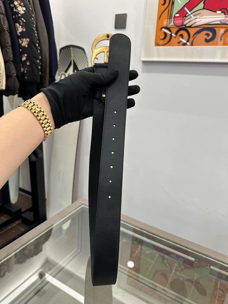 Gucci Gucci Black Gold Double G Logo Belt Size ONE SIZE - 2 Thumbnail