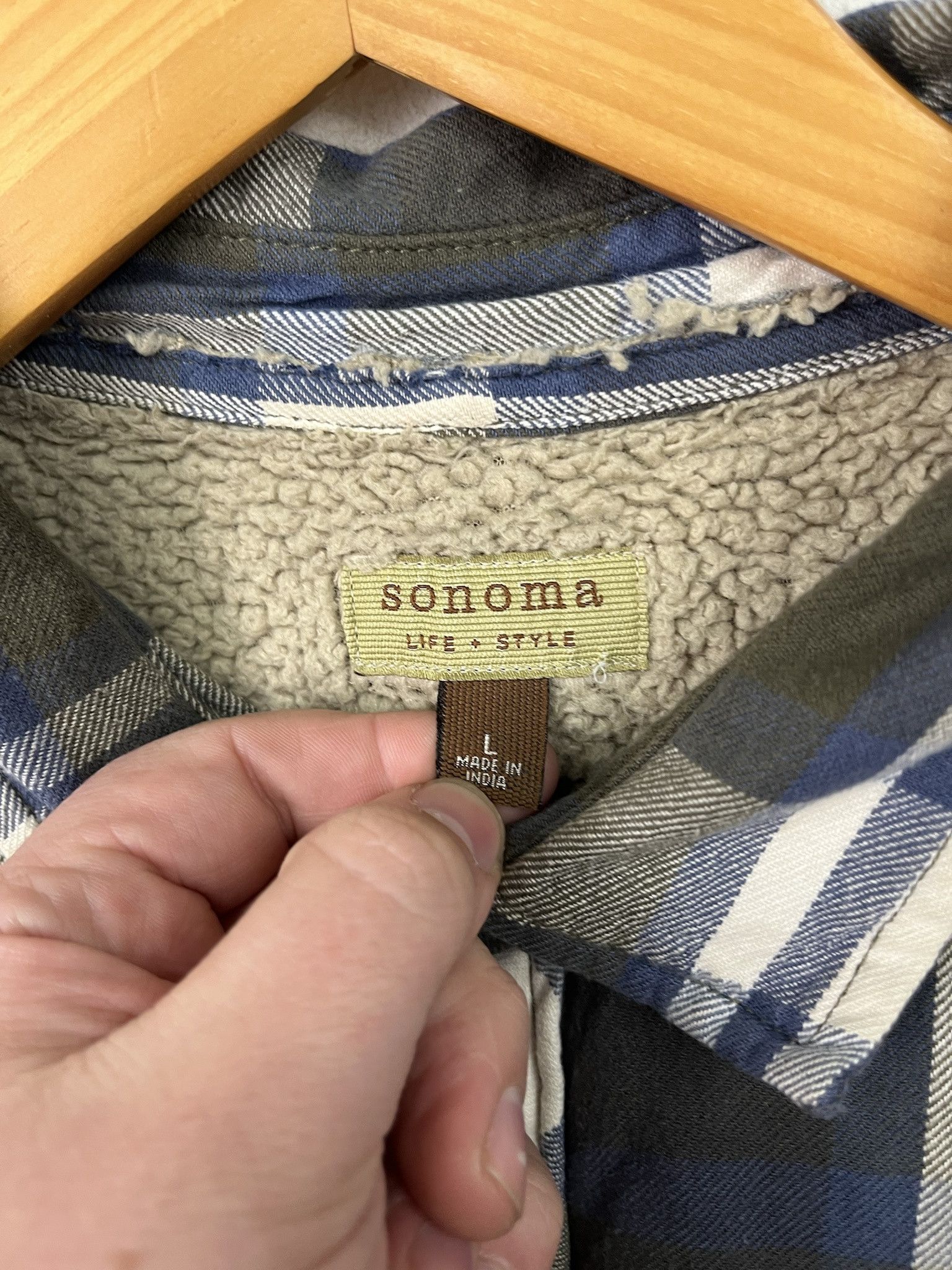 Flannel × Vintage Vintage Sonoma Olive Check Fleece Lined Flannel Size L Size US L / EU 52-54 / 3 - 2 Thumbnail