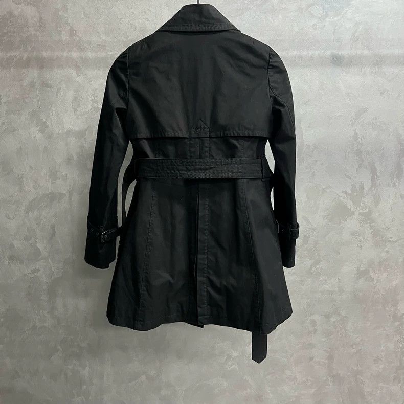 Burberry Burberry Black Cotton Mid-Length Trench Coat Size M / US 6-8 / IT 42-44 - 4 Thumbnail