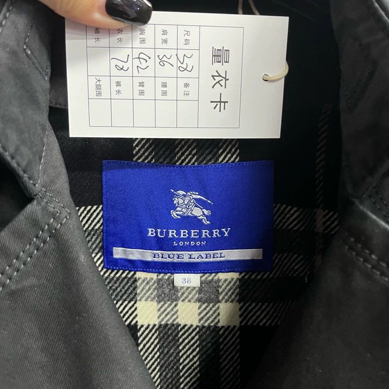 Burberry Burberry Black Cotton Mid-Length Trench Coat Size M / US 6-8 / IT 42-44 - 2 Thumbnail