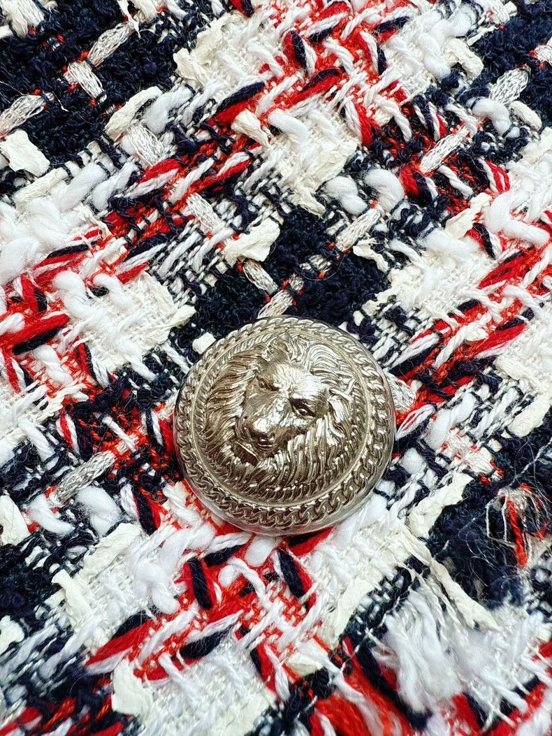 Balmain Balmain Multicolor Tweed Skirt with Silver Buttons Size 34" / US 12 / IT 48 - 6 Thumbnail