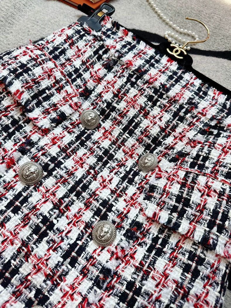 Balmain Balmain Multicolor Tweed Skirt with Silver Buttons Size 34" / US 12 / IT 48 - 5 Thumbnail