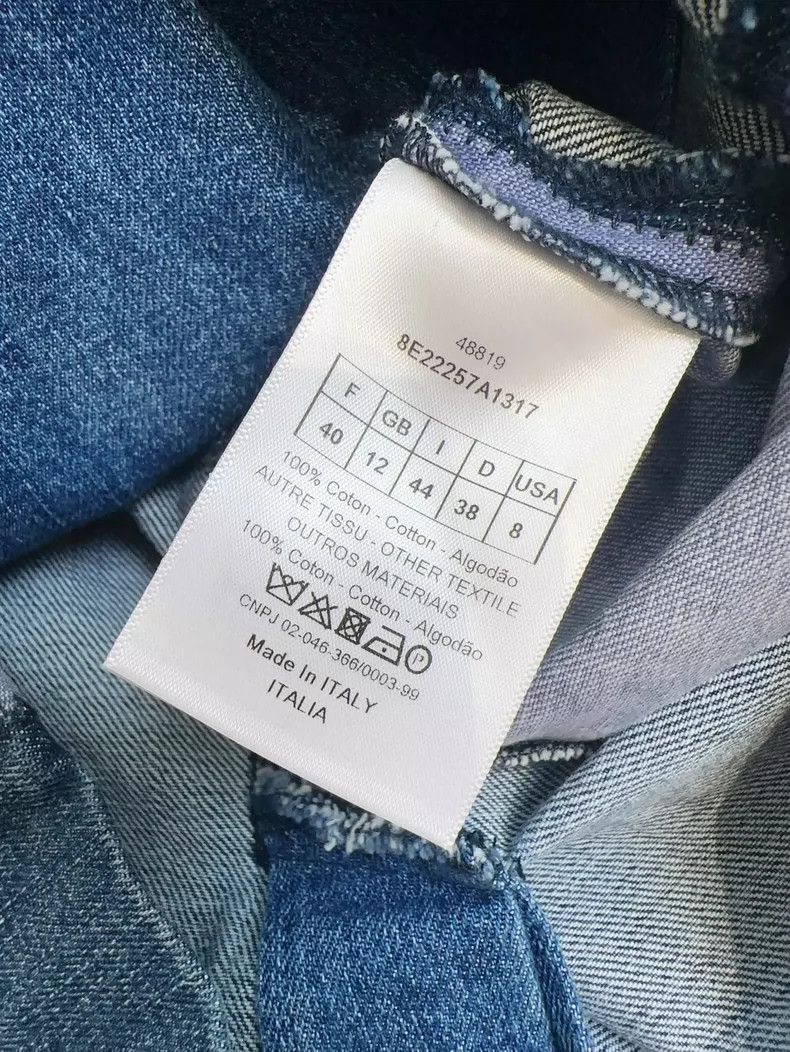 Dior Blue Patchwork Denim Blazer Jacket