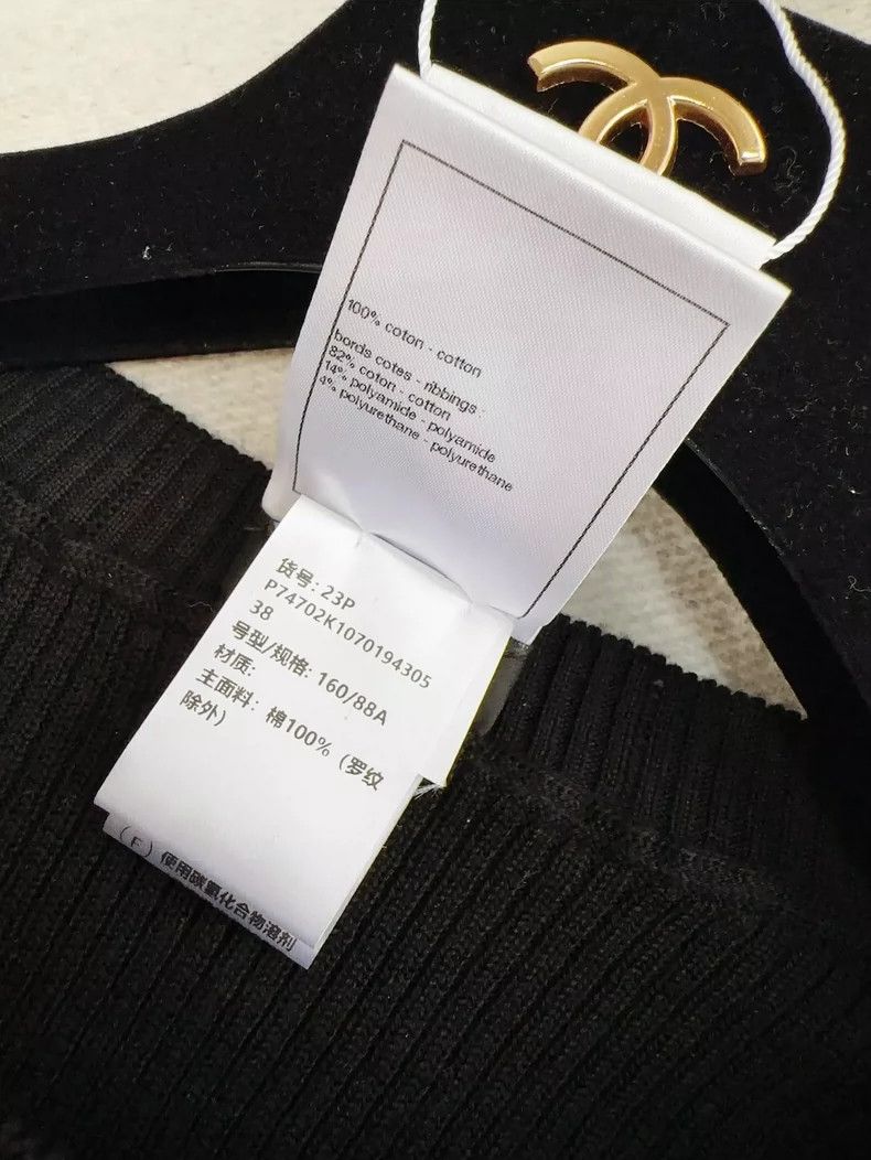 Chanel Chanel Black Knit Top with Logo Size M / US 6-8 / IT 42-44 - 7 Thumbnail