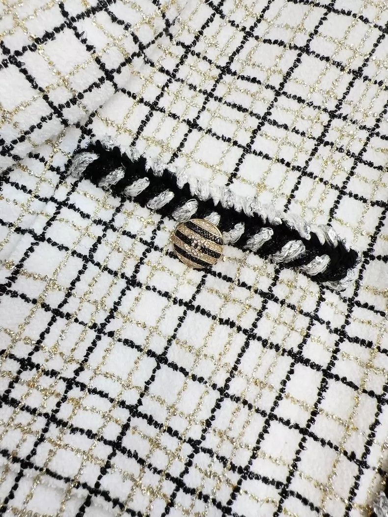 Chanel Chanel Black White Checkered Sparkle Jacket Size S / US 4 / IT 40 - 4 Thumbnail