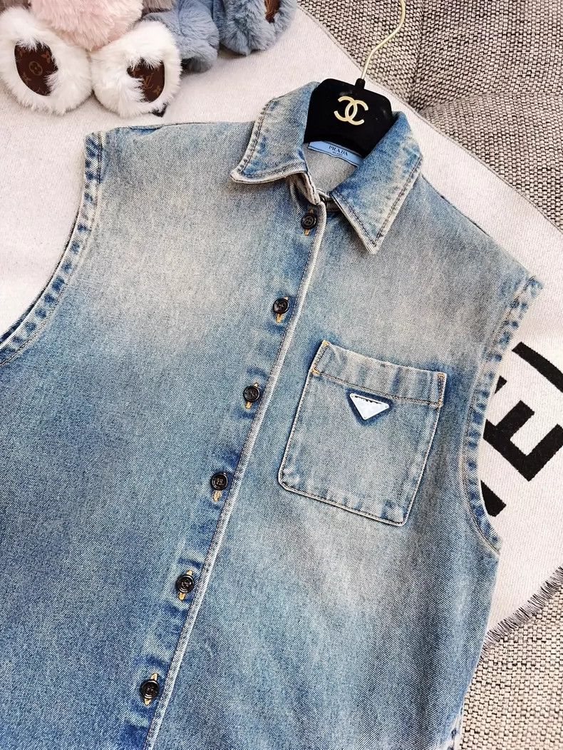 Prada Prada Denim Sleeveless Long Vest Jacket Size S / US 4 / IT 40 - 4 Thumbnail