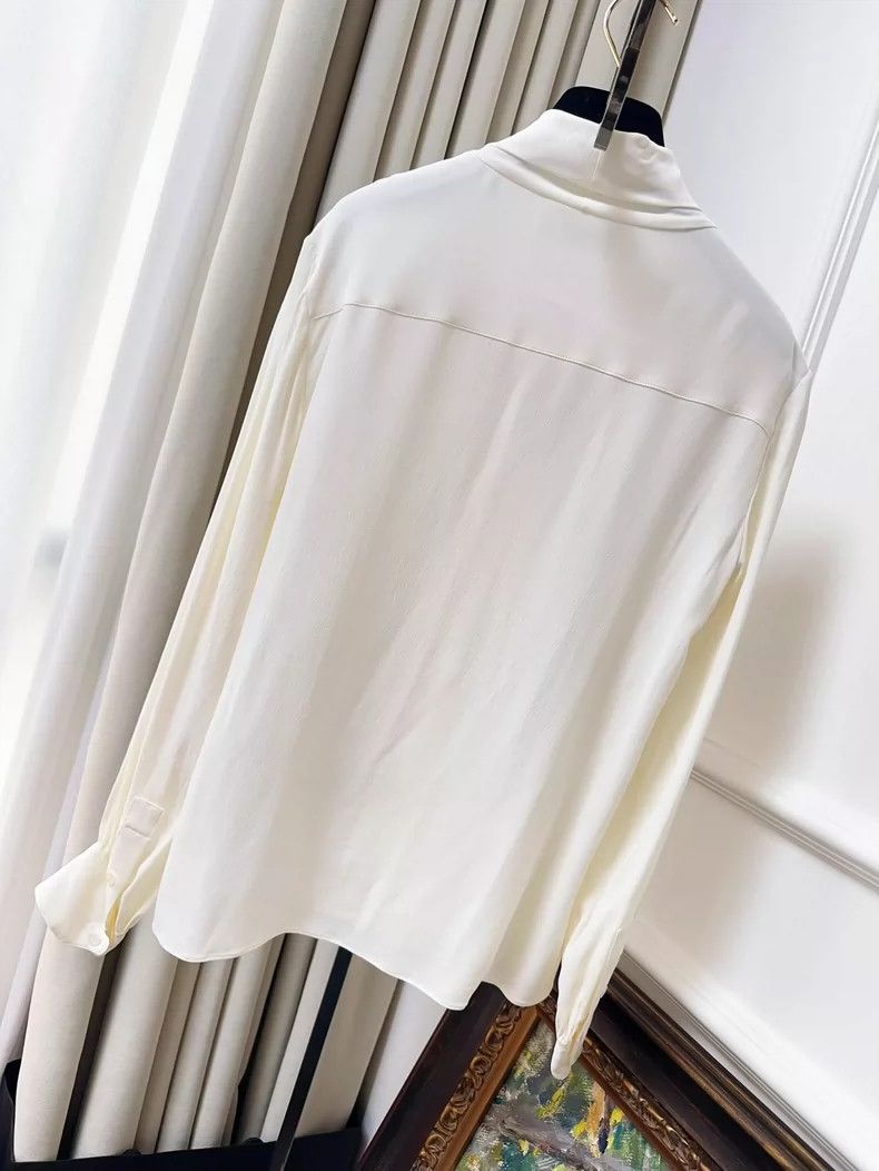 Celine Celine Cream Silk Bow Blouse Size 36 Size S / US 4 / IT 40 - 2 Thumbnail