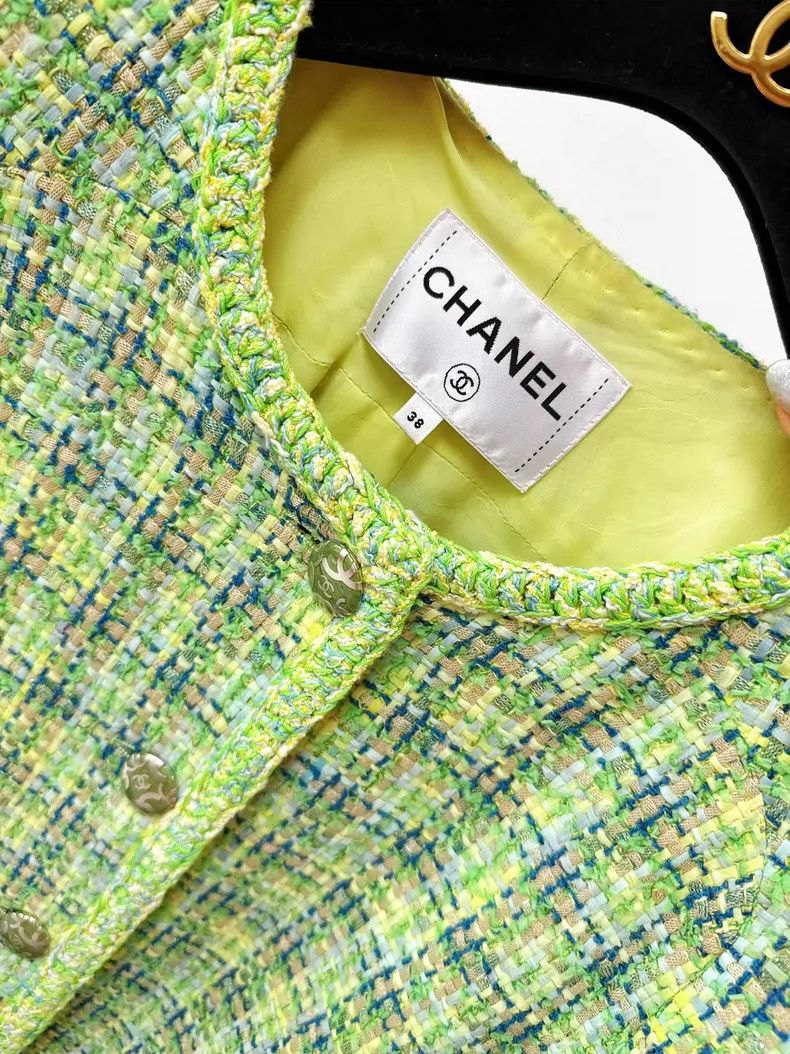 Chanel Chanel Green Woven Jacket from 19s Collection Size M / US 6-8 / IT 42-44 - 2 Thumbnail