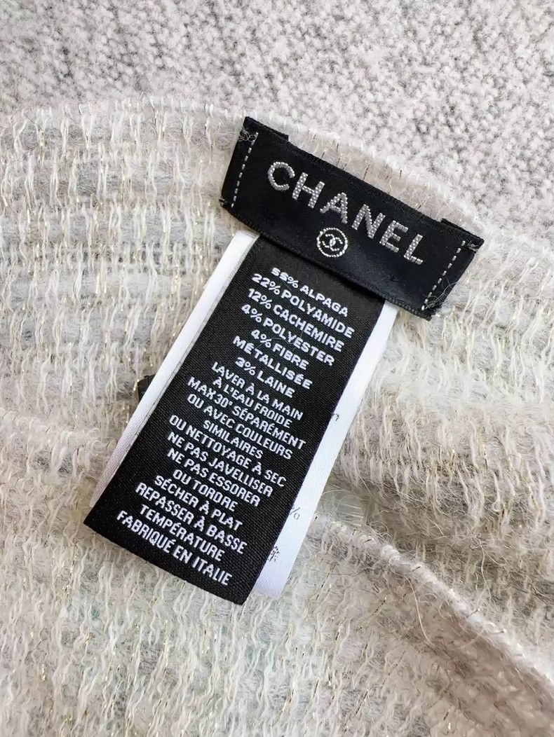 Chanel Chanel Gray Gold Contrast Knit Scarf Size ONE SIZE - 5 Thumbnail