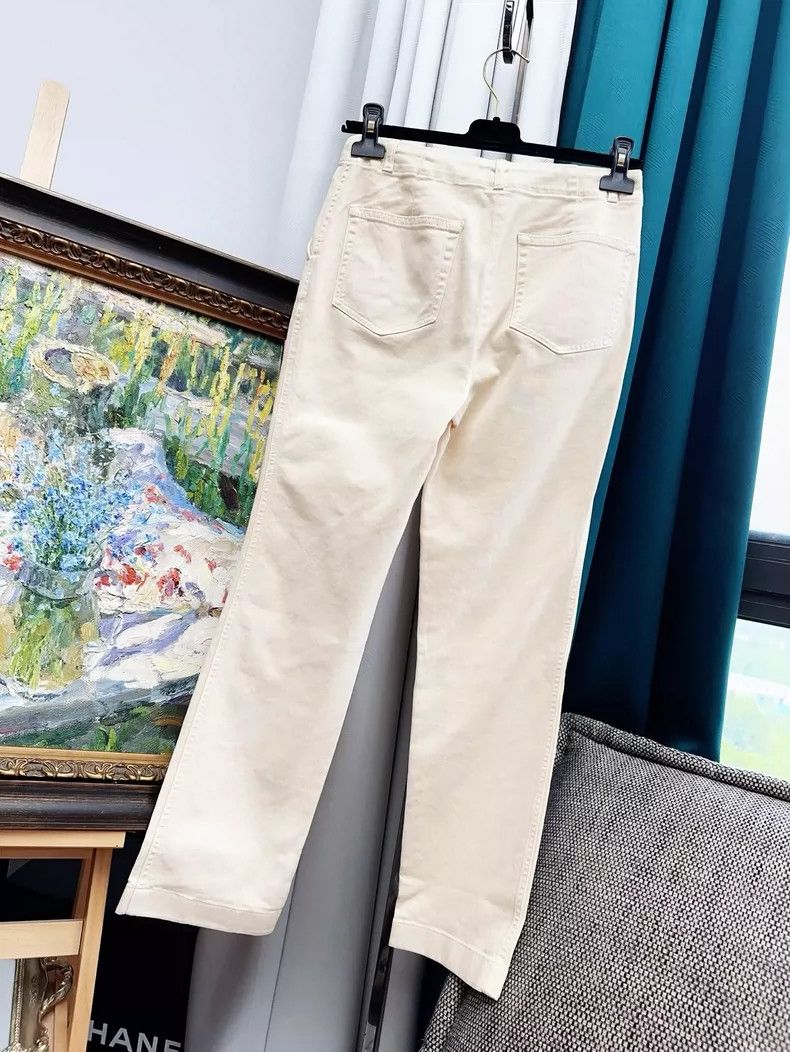 Loro Piana Loro Piana Cream Cotton Long Pants Size 38 Size 38" / US 16 / IT 52 - 2 Thumbnail