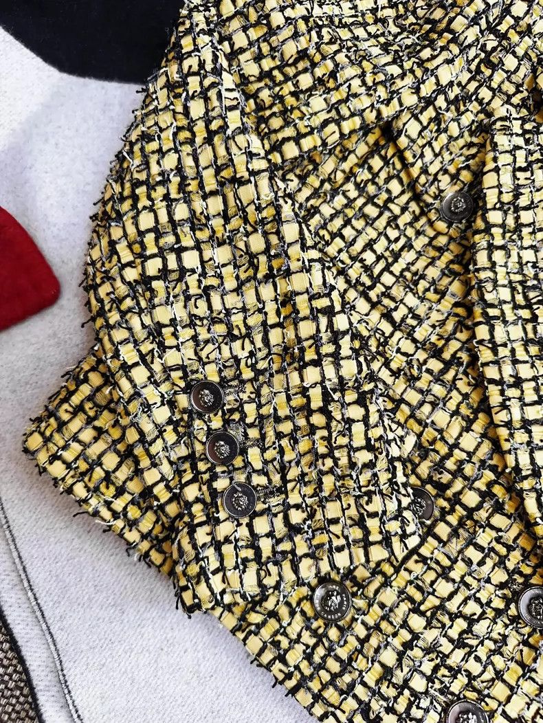 Chanel Chanel Yellow Plaid Tweed Jacket with Tags Size XS / US 0-2 / IT 36-38 - 4 Thumbnail