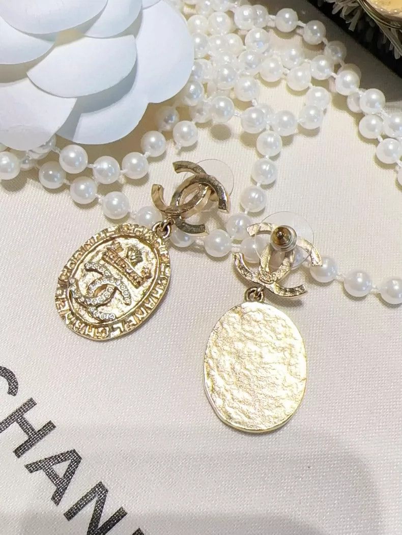 Chanel Chanel Gold Coin Crown Double C Earrings Size ONE SIZE - 4 Thumbnail