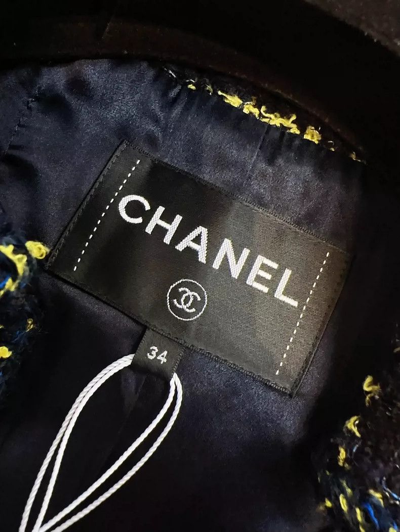 Chanel Chanel Blue Yellow Check Tweed Jacket Size XS / US 0-2 / IT 36-38 - 5 Thumbnail