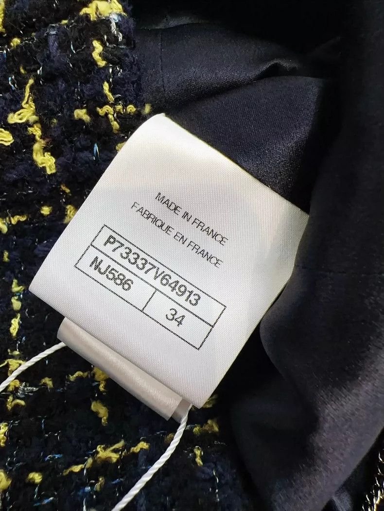 Chanel Chanel Blue Yellow Check Tweed Jacket Size XS / US 0-2 / IT 36-38 - 6 Thumbnail